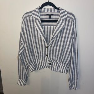 Forever 21 Linen Striped Top